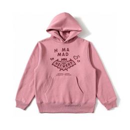 Sweats à capuche pour hommes Sweatshirts 480g brossé chauve-souris humaine capuche fille rose pull en peluche pour hommes et femmes