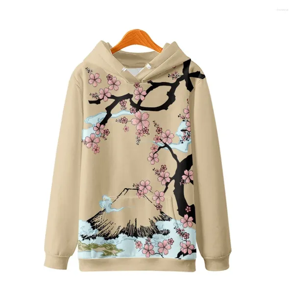 Sweats à capuche pour hommes Impression numérique Sweat à capuche Vintage Flower Print Mens Streetwear Harajuku Pull Casual Sweat à capuche de haute qualité