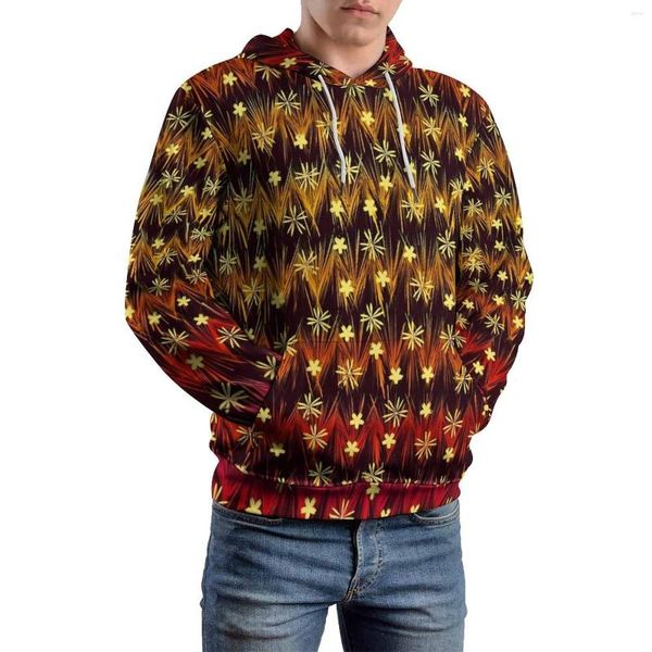 Sweat à capuche classique à manches longues pour homme, vêtement au Design amusant, imprimé Floral, Ditsy, décontracté, jaune, 4XL, 5XL, 6XL