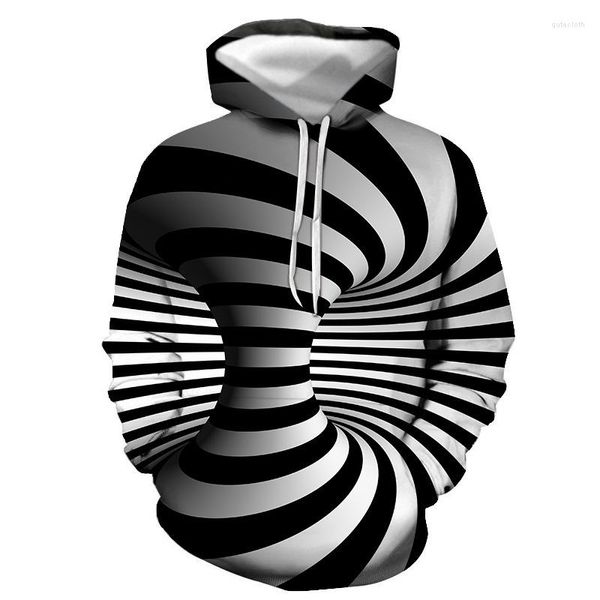 Sweats à capuche pour hommes Dizzy Sweatshirts Vortex Graphics Hoodie Coloré Drôle Trou Noir Géométrie Style Impression 3D Vêtements