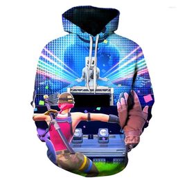 Sweat à capuche pour hommes et femmes, imprimé en 3D, DJ Party, décontracté, mode Couple Y2k, survêtement surdimensionné