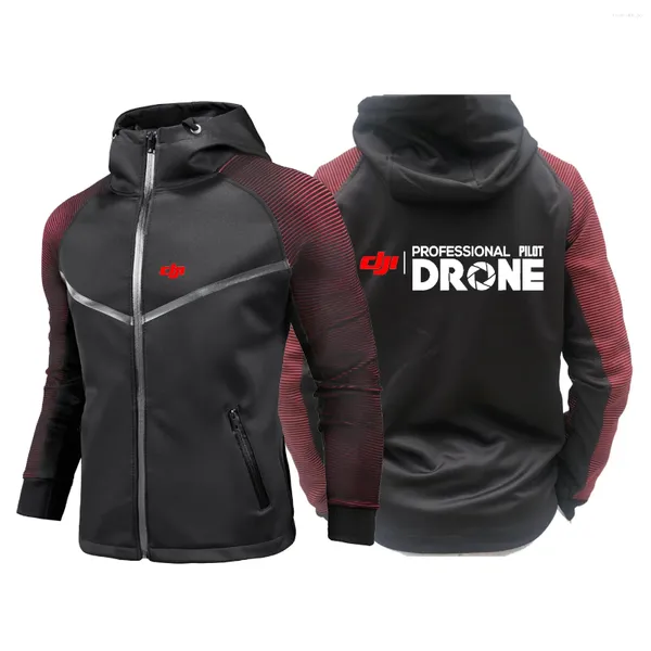 Sudaderas con capucha para hombre Dji piloto profesional Drone impreso traje de carreras chaqueta personalidad gradiente cómoda motocicleta