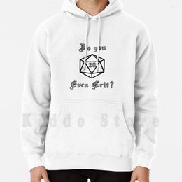 Herensweaters Do You Even Crit ? En Hoodie Lange Mouw Rpg Rollenspel Dnd D20 D10 D4 Hit Gaming Game Gamer Nerd Geek Retro