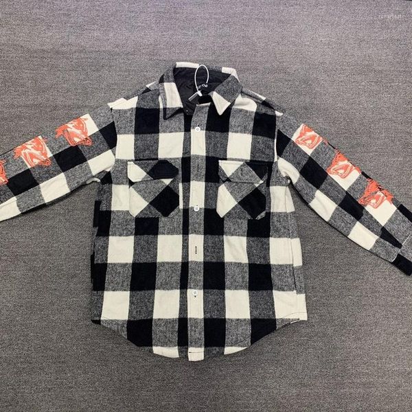 Sweats à capuche pour hommes tête de chien sweat à capuche mode hommes 1: 1 qualité flanelle plaid haute rue sweats tissu lourd Vintage femmes Streetwear manteau