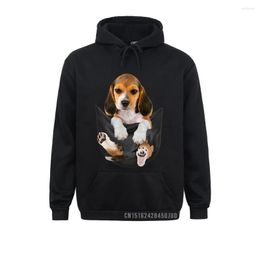 Sweats à capuche pour hommes Amoureux des chiens Cadeaux Beagle In Pocket Funny Face Pull Hip Hop Fête des Pères Hommes Street Hoods Slim Fit Sweats