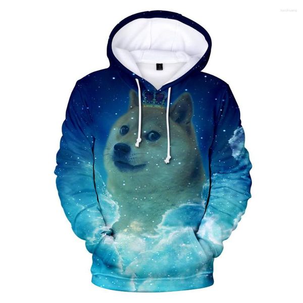 Sweats à capuche pour hommes DOGE COURONNE chien impression 3D hommes/femmes sweat à manches longues pull à capuche décontracté drôle veste Streetwear manteau