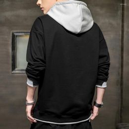 Hoodies voor heren Trekkoord Stijlvolle pullover in Koreaanse stijl Lentehoodie Streetwear Contrasterende kleuren voor werk