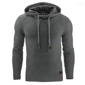 Heren Hoodies Drop Men Hooded Sweatshirt Solid Color Plaid Male Mannelijke Hoodie met lange mouwen Casual Sportswear Us Maat