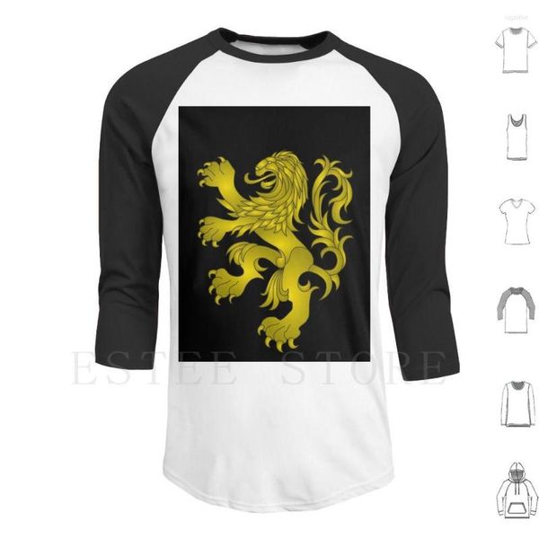 Sweats à capuche pour hommes Dutch Lion (or jaune / contour noir sur) manches longues Holland Pays-Bas Animal