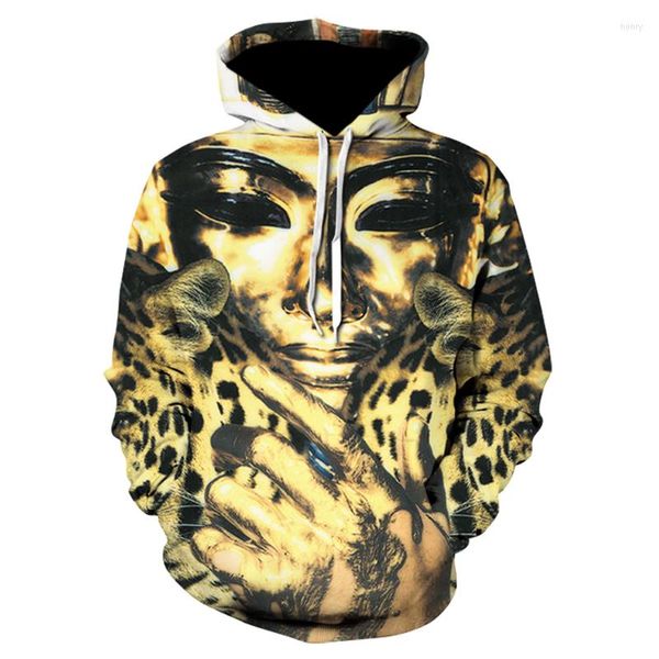 Sweats à capuche pour hommes pharaon égyptien 3D sweat à capuche imprimé 2023 printemps automne hommes rue loisirs sport Harajuku mode marque Design tout-match