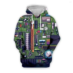 Sweats à capuche pour hommes imprimés en 3D électroniques pour hommes et femmes, pull amusant avec fermeture éclair, à la mode, Costumes de Cosplay 05