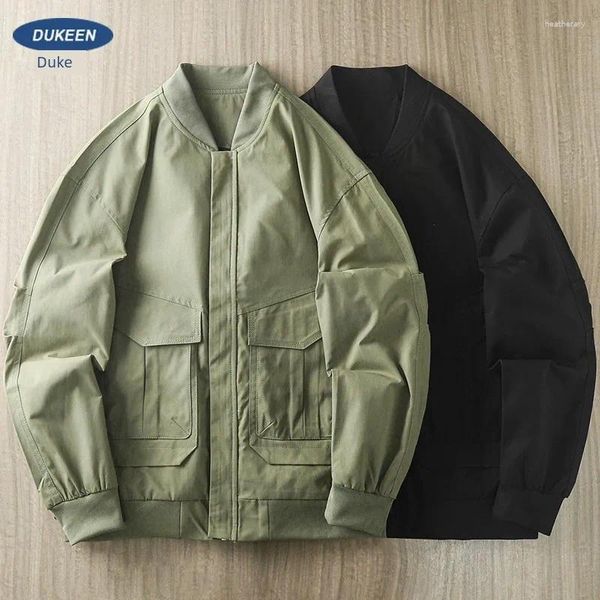 Hoodies masculins en veste de travail américaine Spring Windproof High Street Pilot Military Green Baseball Suit Men