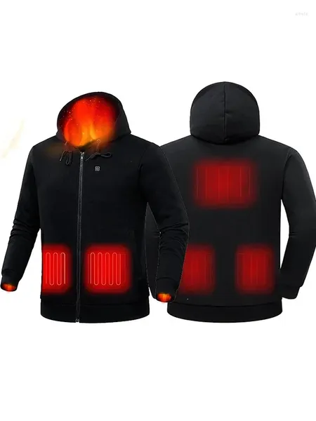 Sweats à capuche pour hommes Profitez des hommes en plein air intelligent chauffage sweats hiver chaud vêtements chauffants USB thermique veste de chaleur vêtements de sport P5103