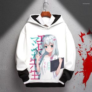 Hommes Hoodies Érotique Dessin Animé Professeur Cosplay Anime Entourant Pull Couleur Impression En Peluche Manteau Casual À Capuche Lâche Épais À Capuche