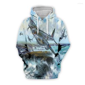 Heren Hoodies Est 3D Gedrukte pullover vliegtuigvliegtuig met lange mouwen Sky Art Unieke Harajuku grappige unisex casual/zip/sweatshirt man jas