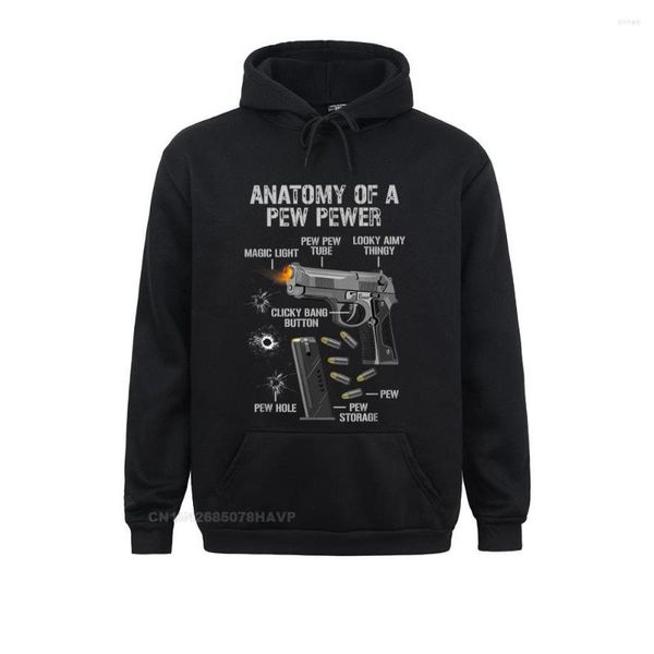 Sweats à capuche pour hommes Est anatomie d'un banc Pewer drôle pistolet deuxième amendement disant sweat à capuche pulls normaux Anime pull automne