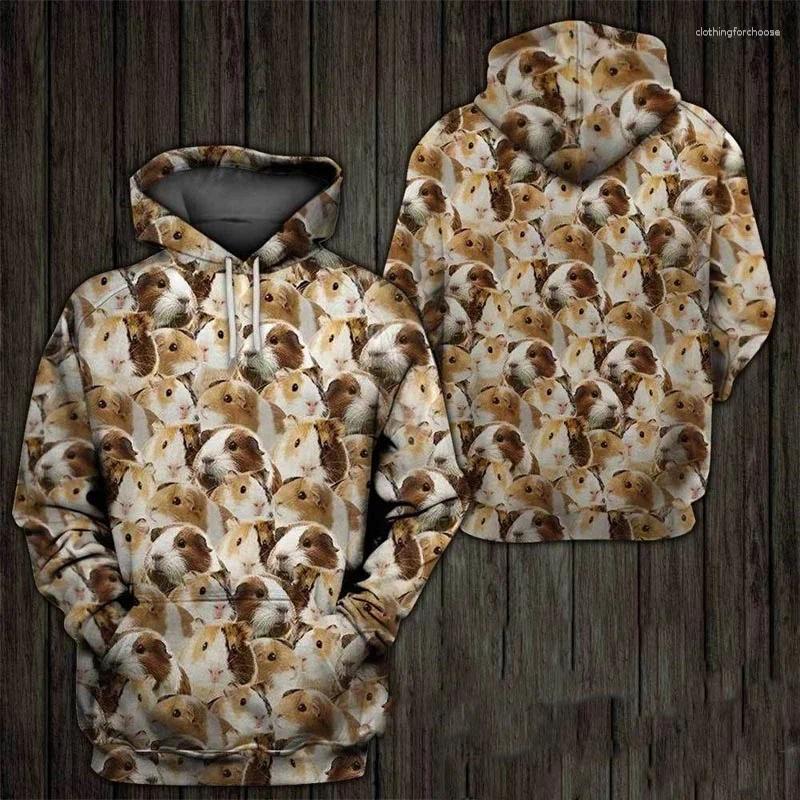 Men's Hoodies Est Design 3D Guinea Pig All Over Printed Animal Pattern Sweatshirt Casual Tops Fashion Couple Top