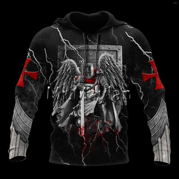 Sweats à capuche pour hommes Est Knight Templar Armor Pullover Streetwear Harajuku Funny Survêtement 3DPrint Zipper/Hoodies/Sweatshirt/Veste/Hommes/Femmes S668