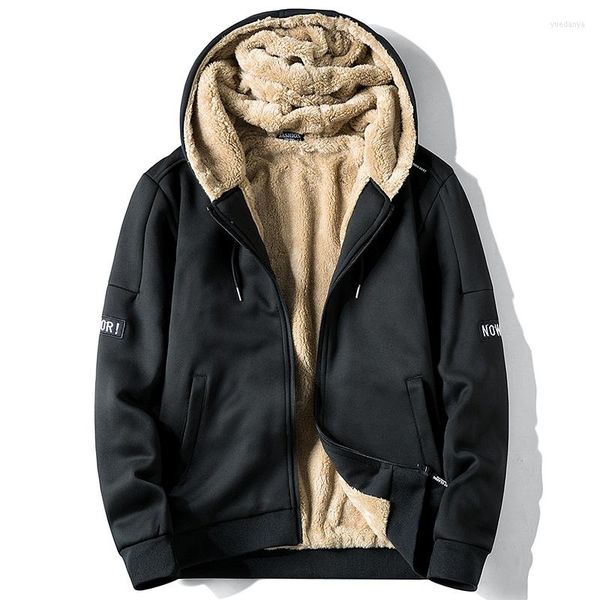 Hommes Hoodies Est Hommes Épais Polaire À Capuche Hiver Outwear Laine Doublure À Capuche Chaud Mâle Sportswear Sweats Hommes