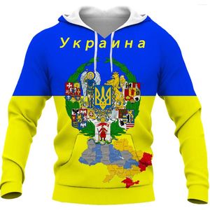 Herenhoodies Europa en Amerika Oekraïne Mode Retro Vlag Shirts 3D Gedrukt Casual Sweatshirt Paar Persoonlijkheid Trui