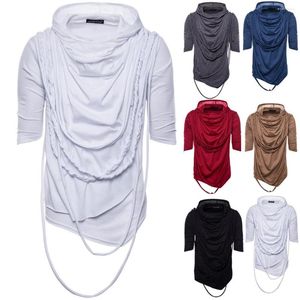 Hoodies voor heren Europese zomermode T-shirt met korte mouwen en capuchon Stapelhals Hiphop Cross Border Wear