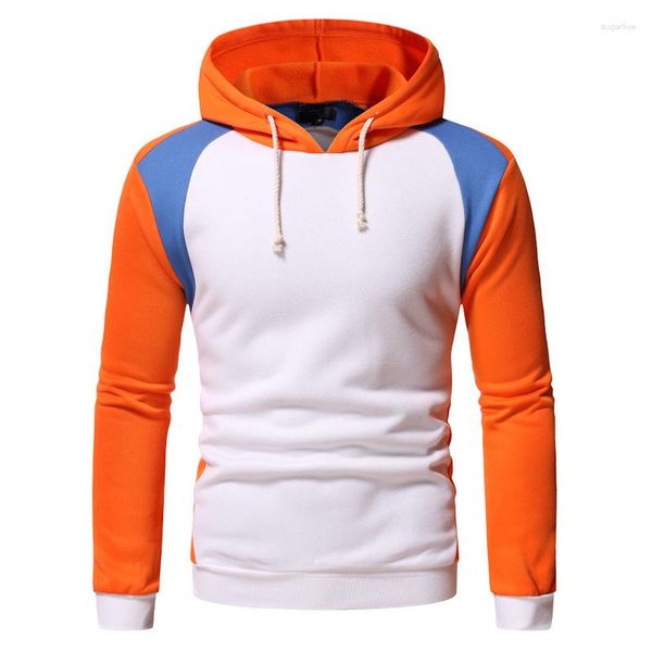 Sweats à capuche pour hommes tendance européenne automne et hiver coutures décontractées manches raglan pull à capuche pull