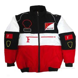 Mannen Hoodies F1 Racing Pak Lange mouwen Retro Motorjas Team Service Auto Reparatie Winter Katoen Geborduurd Warm N3ZL