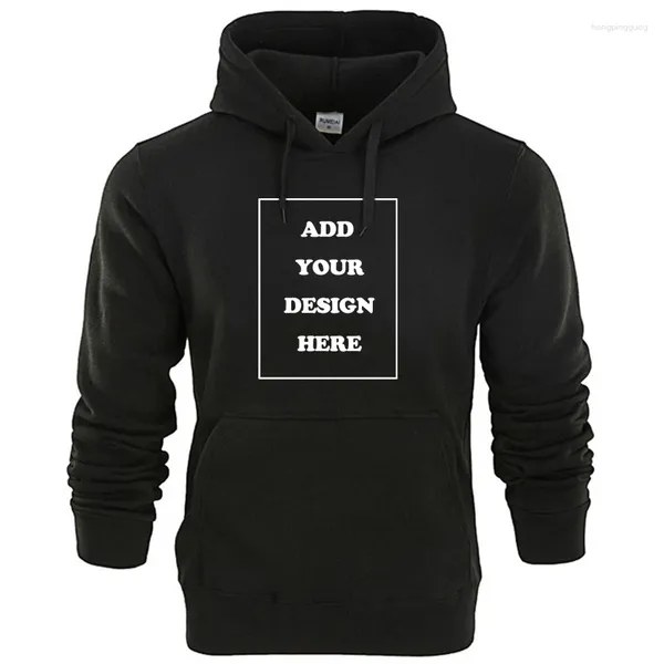 Sweats à capuche pour hommes mode personnalisé image Logo Badges imprimé surdimensionné noir pull XS-4XL unisexe à manches longues chaud sweat