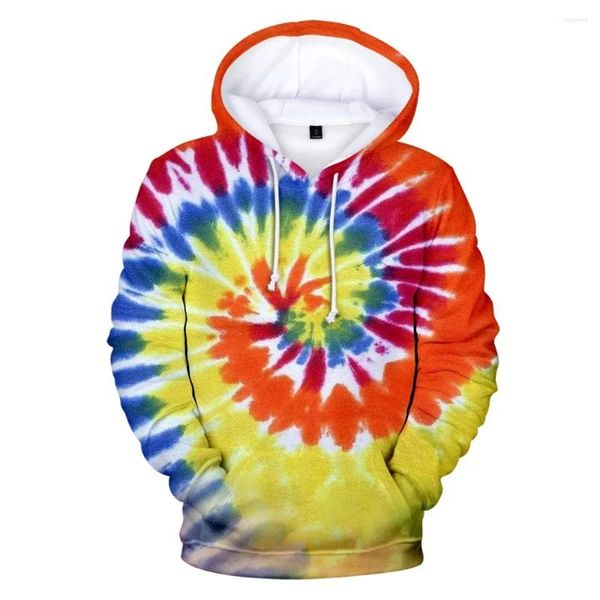 Hoodies masculins mode 3d tie-dye hommes femmes imprimerie de haute qualité imprimer des filles d'automne filles colorées pull coloré et pull