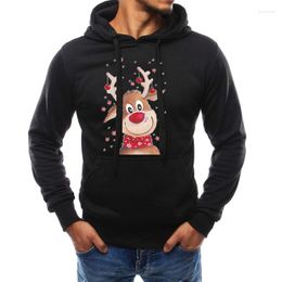 Heren Hoodies Fashion Autumn and Winter Patroon Buitenlandse Trade Man Kerststempel Sling Sling Hooded Cap Hoodie Sportswear