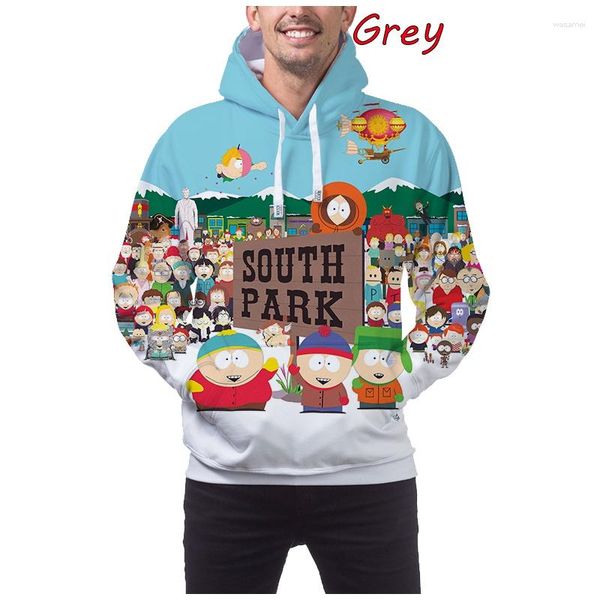 Hommes Hoodies Mode Casual Dessins Animés S-Southes Parcs Rôle Impression Cool 3D À Capuche À Manches Longues Unisexe Pull Pour Hommes