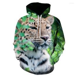 Heren Hoodies Fashion Casual Leopard Loose 3D Print Hoodie Men Women Hip Hop pullovers Harajuku Sweatshirt Animal Oversized
