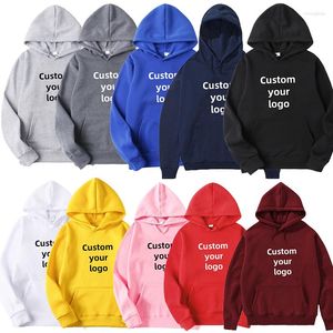 Herenhoodies Mode Pas uw logo aan Hoodie voor heren Dames Winter Herfst Casual DIY Gedrukt Sweatshirts met capuchon Plus Size