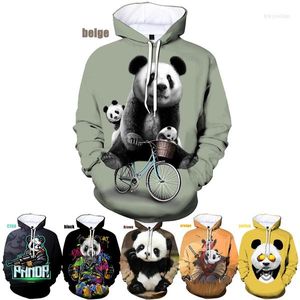 Sweats à capuche pour hommes Fashion Cute Panda 3D Print Hoodie Unisex Multicolor Printing Casual Pullover Taille XS-5XL