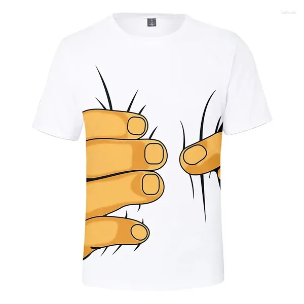 Sweat à capuche masculine Fashion Funny Big Finger 3D T-shirts Street Style Hip Hop Femelle masculine Femelle à manches courtes Le cou Homme t-shirts