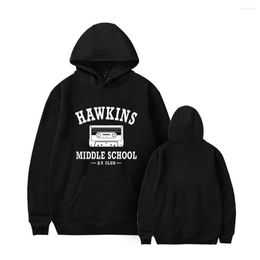 Mannen Hoodies Mode Hawkins Middelbare School Sweatshirts 2023 Herfst Mannen Vrouwen Lange Mouwen Tops Truien Harajuku Hip Hop Streetwear