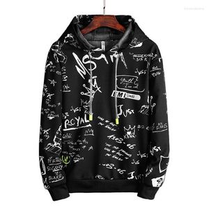 Heren Hoodies Fashion Letter Gedrukte Men 2023 Autumn High Hip Hop Tiener Casual Loose Warmer Pullover White Black Hooded Sweatshirts