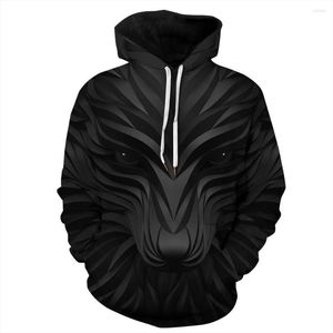 Heren Hoodies Fashion Men/Women 3D Sweatshirts Gedrukt Cool Lion Spring Herfst Hooded pullovers Tops Animal Coat Hoddies