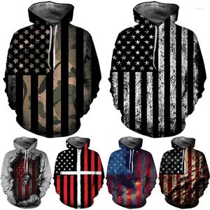 Heren Hoodies Fashion Men Women Streetwear USA Vlag Harajuku Hoodie pullovers American Graphic Sweatshirts met lange mouwen mannelijke tops