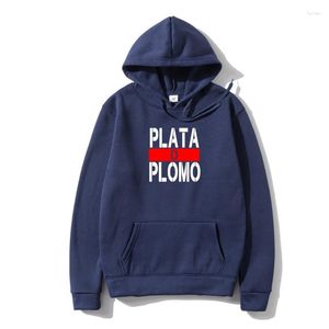 Heren Hoodies Mode Heren Pablo Escobar Zilver Of Lood Pullover Plata O Plomo Gedrukt Bovenkleding Voor