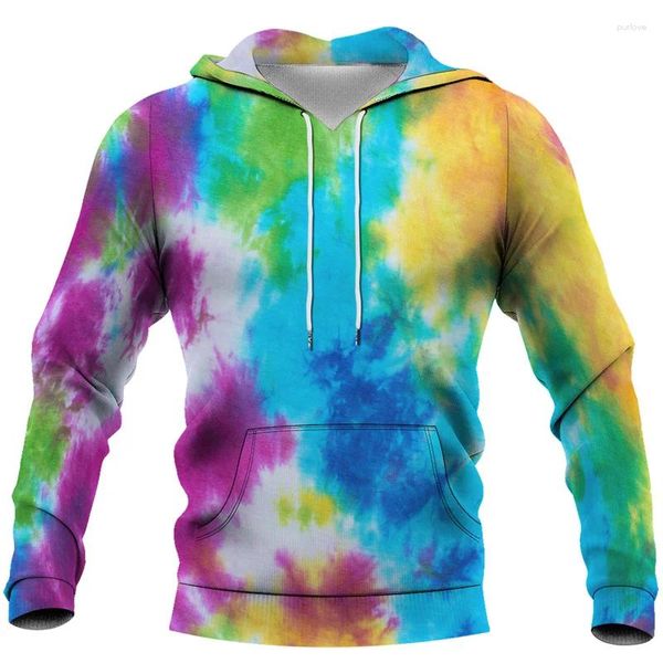 Sudaderas con Capucha para Hombre Moda Personalidad Espiral Colorido Tie Dye Sudadera con Capucha Impresa 3D Hombres Mujeres Sudadera con Capucha Ropa Informal Chándal Jersey