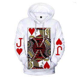 Heren Hoodies Fashion Poker 3D Men Women Sweatshirt Harajuku Print Hoodie Casual Streetwear Kids pullovers White Out -wear tops