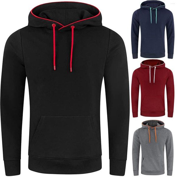 Sudaderas con Capucha para Hombre Manga De Moda Abrigo De Otoño E Invierno Top Suéter De Color Sólido Manga Larga Deportes Informales con Capucha Cálido Todo-Amor Limones