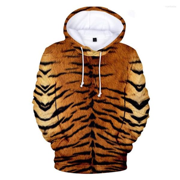 Sweats à capuche pour hommes mode printemps automne Animal peau de tigre 3D partout imprimé sweats unisexe pull veste décontractée