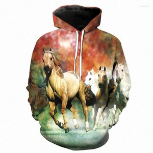 Sweats à capuche pour hommes Mode Sweatshirts Homme Femmes 3D Imprimer Animal Rrun Rapidement Cheval À Capuche Garçons Filles Unisexe Manteau À Manches Longues