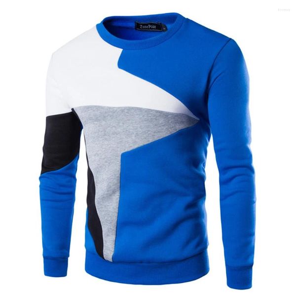 Sudaderas con capucha para hombre, sudaderas a la moda con cuello redondo, ropa de calle de bloques de Color, jersey deportivo de béisbol, sudadera de manga larga, ropa para hombre