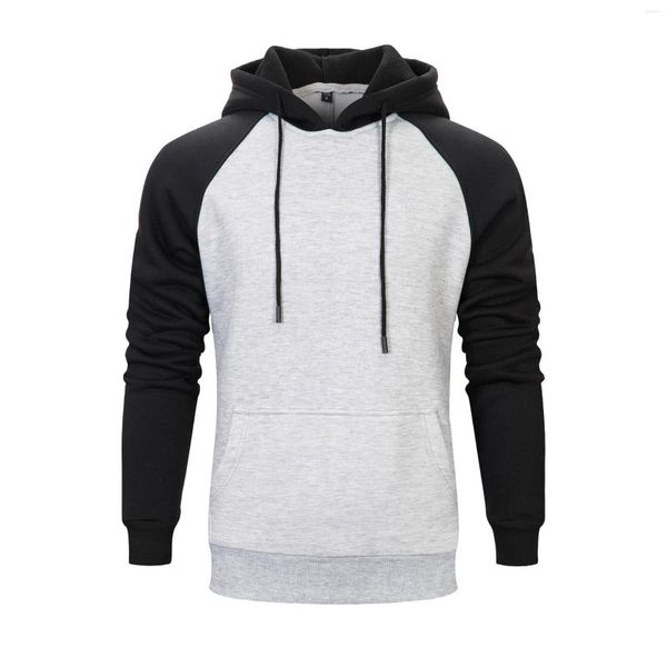 Sudaderas con capucha para hombre Moda EE. UU. TAMAÑO Patchwork Hooides Ropa gruesa Sudaderas de invierno Hombres Hip Hop Streetwear Sólido Fleece Hoody Hombre Ropa