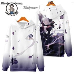 Hoods Hoodies Fate Sabre 3D Printing Fashion Sweatshirt Men/Dames Autumn Spring Anime Zip Hoodie Lange mouw pullover Oversized Jacket 2023