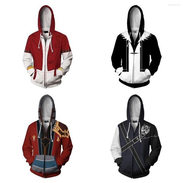 Sudaderas con capucha para hombre Final Fantasy Hoodie FF Squall Leonhart Cosplay Heeded Sudadera Hombres Mujeres Zip Up Jacket Coat