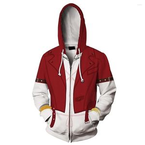 Heren Hoodies Final Fantasy VII Remake Tifa Lockhart Cosplay volwassen polyester polyester capuchon Zip-up sweatshirt lange mouw jas